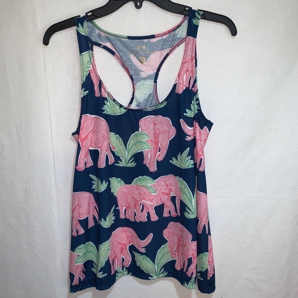 Simply Southern sleeveless Elephant Print Top